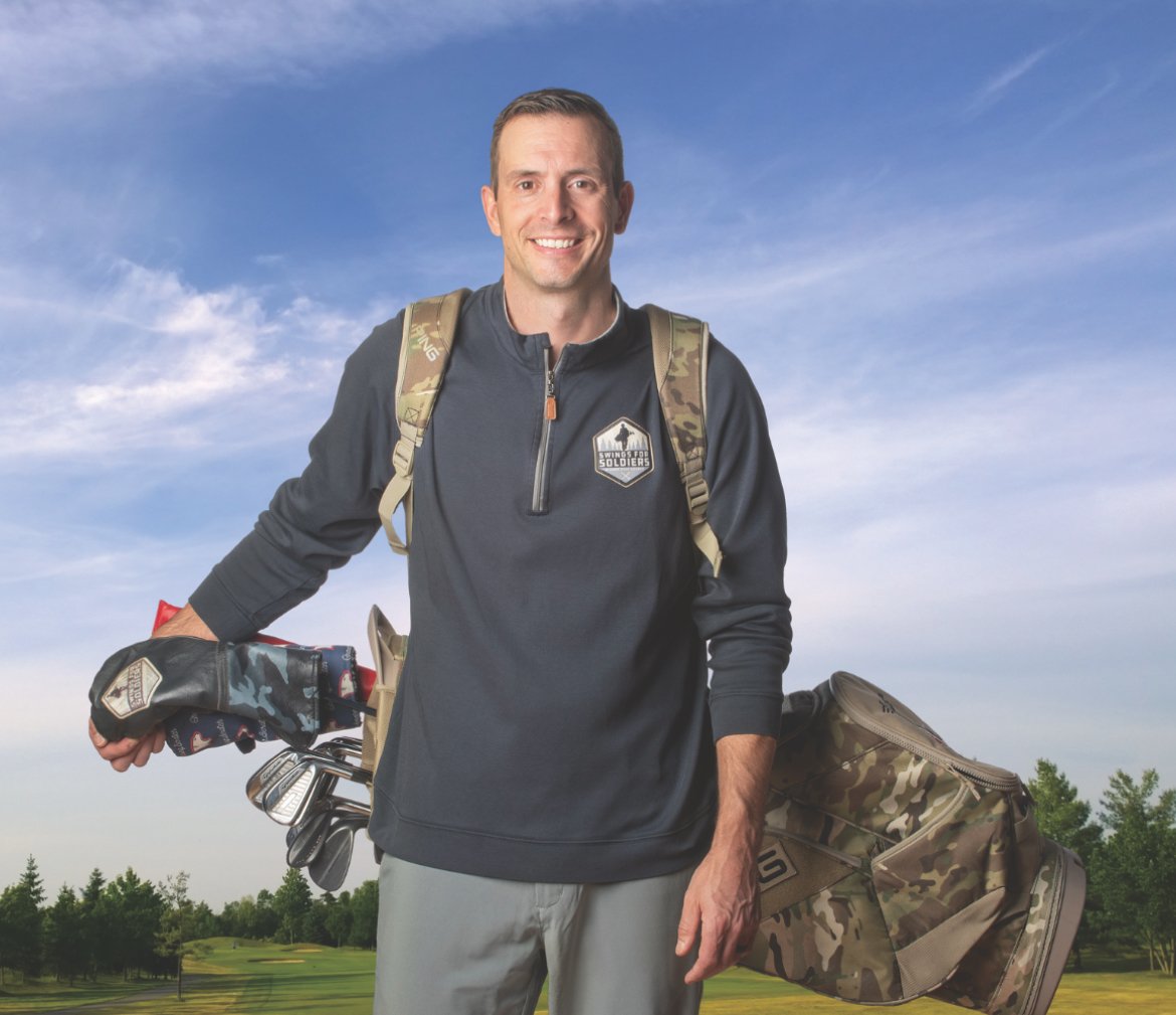 Jayson Nickol with his golf bag
